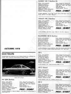 tarif datsun france 78459