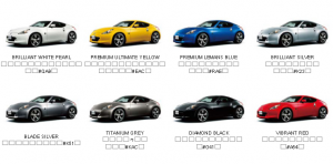 Japanese 370Z colors