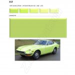 COULEUR VERT citron 112 PEINTURE DATSUN CHRONO