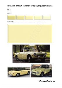 COULEUR 665 JAUNE FAIRLADY SP 310 SR 311