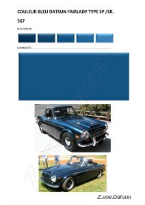 COULEUR BLEU 567 DATSUN fairlady ..0567